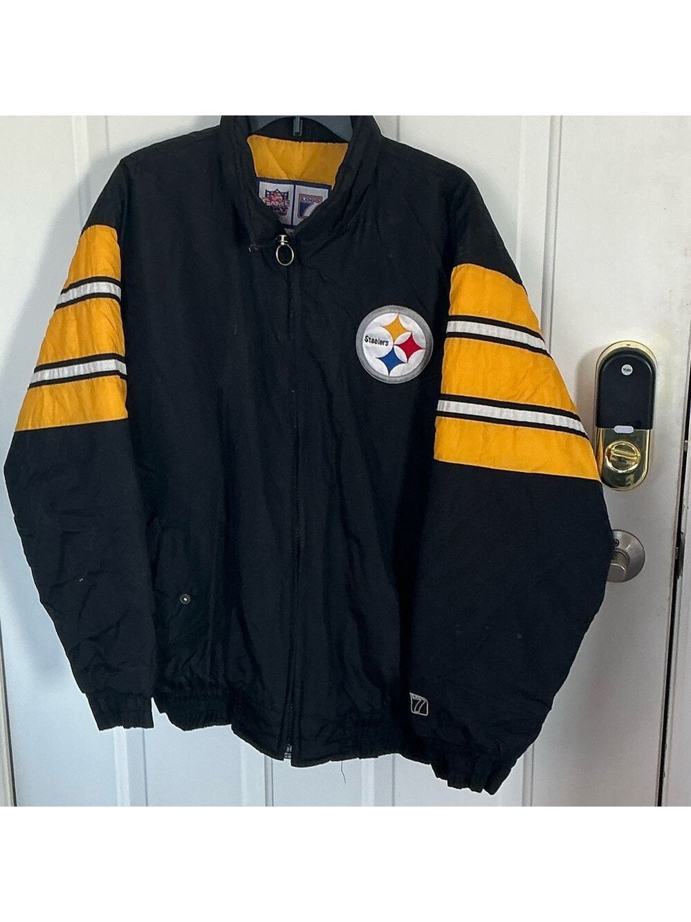 Vintage Black and Yellow Pttaburgh Steelers NFL Jacket